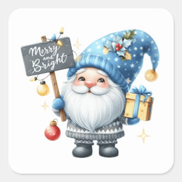 Weihnachtsgnome-Aufkleber Quadratischer Aufkleber