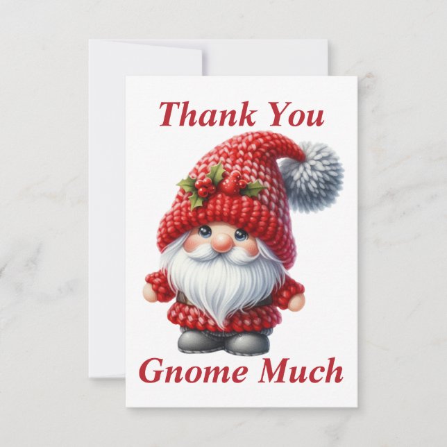 Weihnachtsgnome Dankeschön-Karte Dankeskarte (Vorderseite)