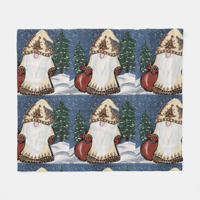 WeihnachtsGNOME Fleecedecke (Vorderseite (Horizontal))