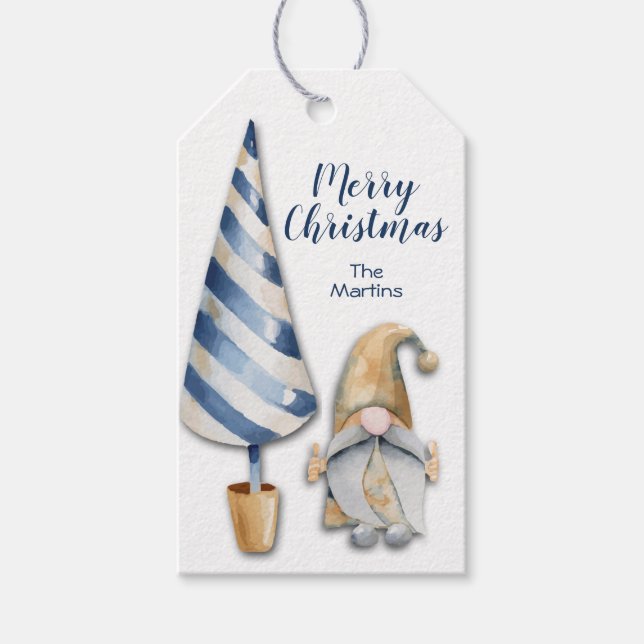 Weihnachtsgnome Geschenkanhänger (Vorderseite)