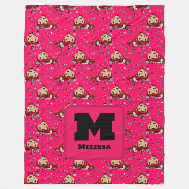 Weihnachtsgnome & Lieferwagen LKW Design - Urlaub Fleecedecke (Vorderseite)