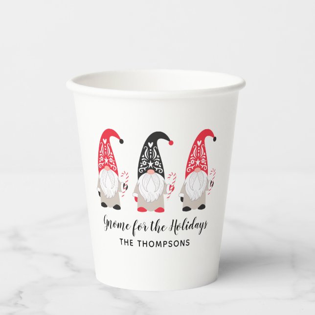 Weihnachtsgnome Pappbecher (Vorderseite)