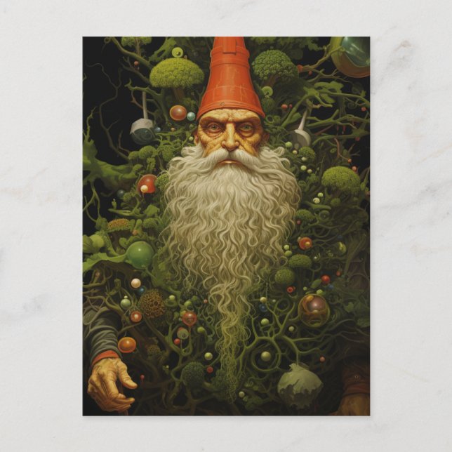 Weihnachtsgnome Postkarte (Vorderseite)