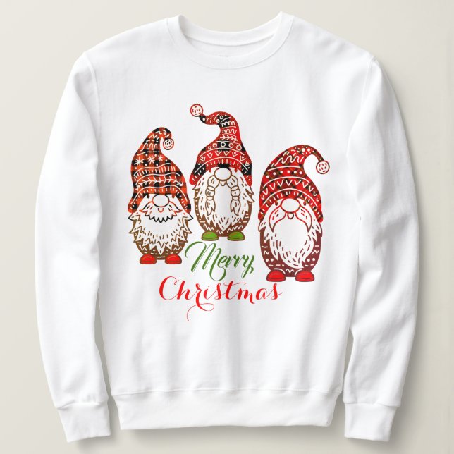 Weihnachtsgnomen Grafik, Helferdrucke des Weihnach Sweatshirt (Design vorne)