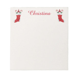 Weihnachtsgnomen in Roten Strümpfen Süßkarren Notizblock