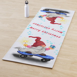 Weihnachtsgnomen mit Geschenk Yoga Mat Yogamatte