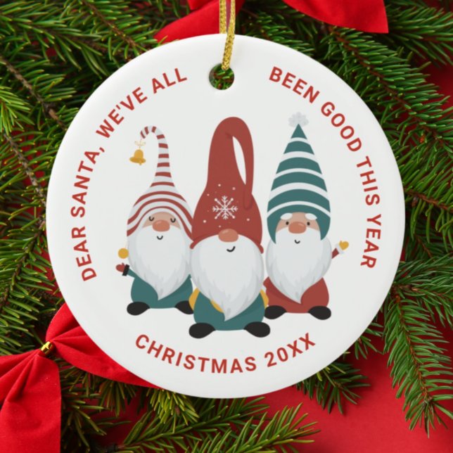 Weihnachtsgnomen Niedlicher Feiertag Keramik Ornament (Von Creator hochgeladen)