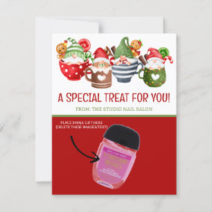 Weihnachtsgnomen, Personalisierte Kakao-Giftkarten Einladung