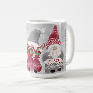 Weihnachtsgnomen Schneeflocken Grau Rote Liebe Kaffeetasse