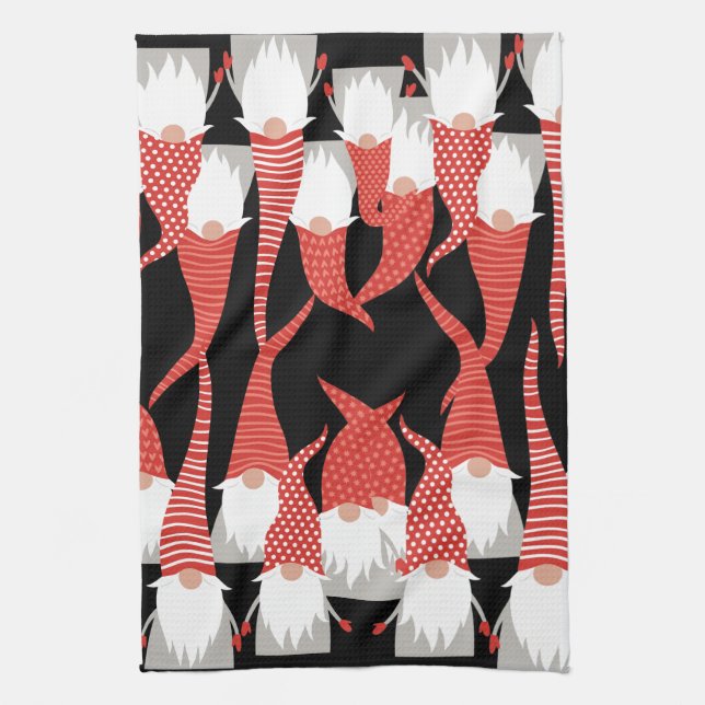 Weihnachtsgnomen Weihnachtselfen Niedlichen Saison Geschirrtuch (Vertikal)