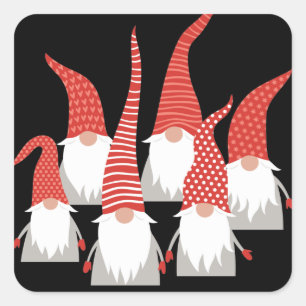 Weihnachtsgnomen Weihnachtselfen Niedlichen Saison Quadratischer Aufkleber