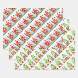 Weihnachtsgnomen Wrapping Paper Sheets Geschenkpapier Set