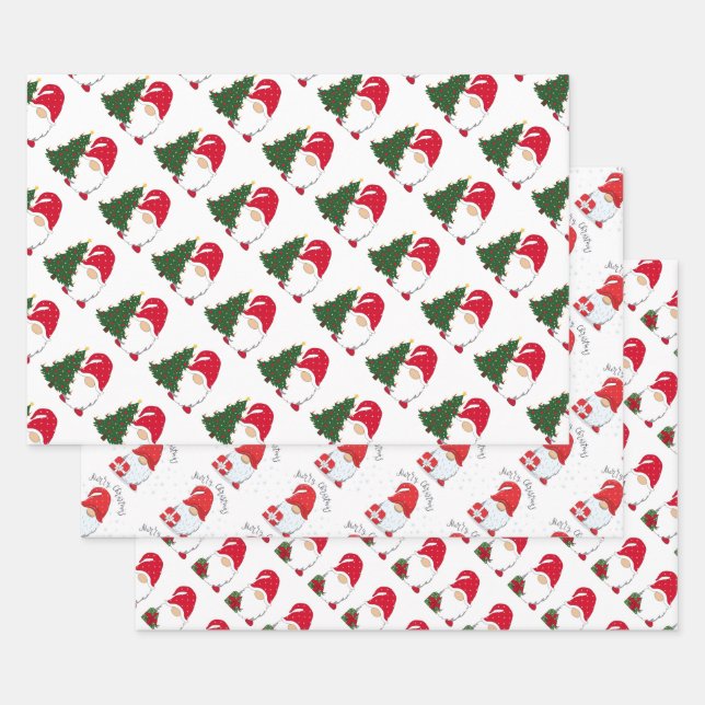 Weihnachtsgnomen Wrapping Paper Sheets Geschenkpapier Set (Set)