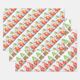 Weihnachtsgnomen Wrapping Paper Sheets Geschenkpapier Set