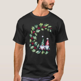 Weihnachtsgnomes auf Holly Berry Twig T - Shirt