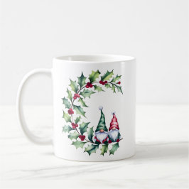 Weihnachtsgnomes auf Holly Berry Twig Tasse