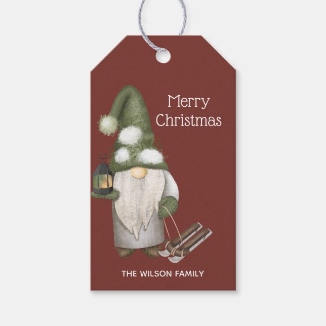Weihnachtsgnomes Geschenkanhänger (Vorderseite)