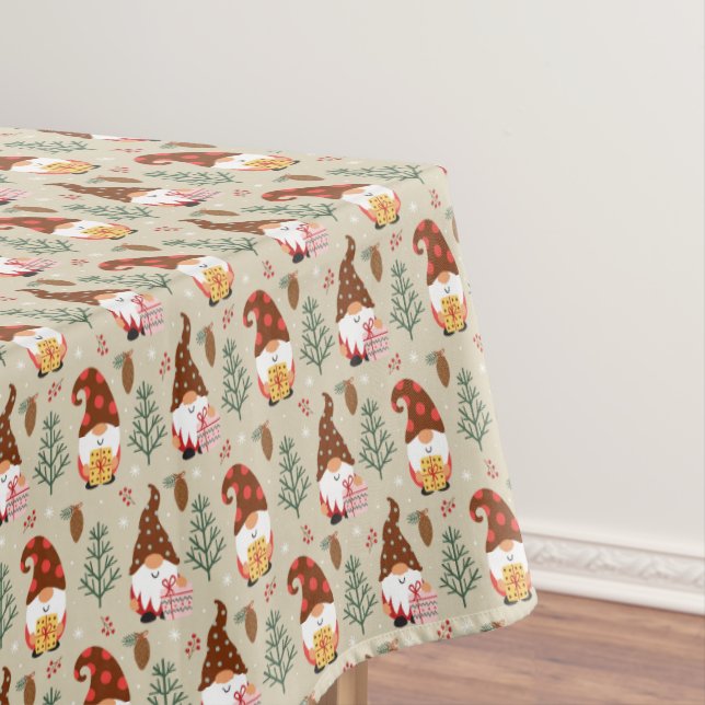 Weihnachtsgnomes Geschenkmuster Tischdecke (Beispiel)