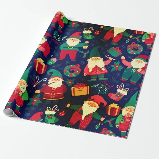 Weihnachtsgnomes Geschenkpapier (Ungerollt)