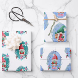 Weihnachtsgnomes Geschenkpapier Set