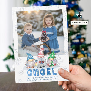 Weihnachtsgnomes GNOEL Gruß ein Foto Feiertagskarte
