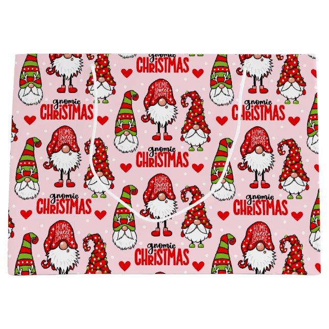 Weihnachtsgnomes Große Geschenktüte (Vorderseite)