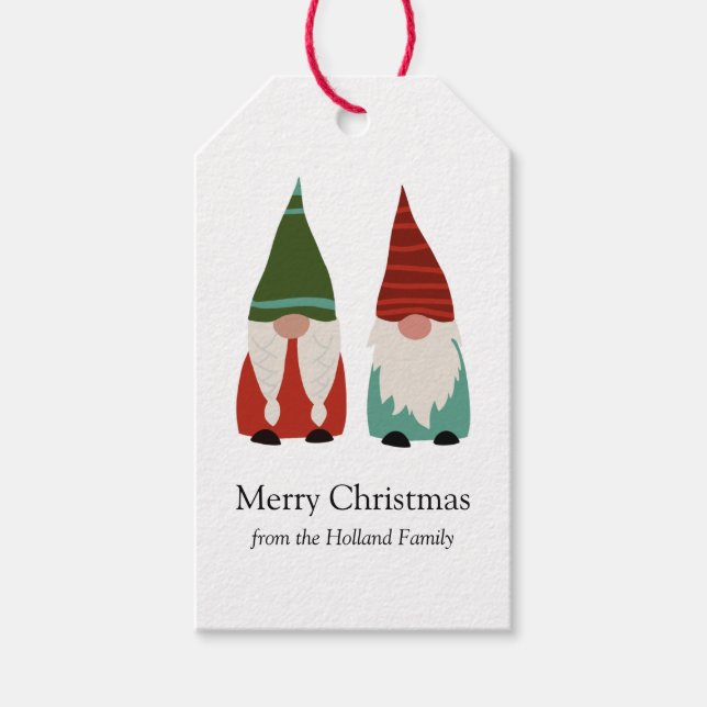 Weihnachtsgnomes Holiday Geschenkanhänger (Vorderseite)