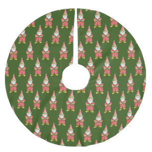 Weihnachtsgnomes Muster Polyester Weihnachtsbaumdecke