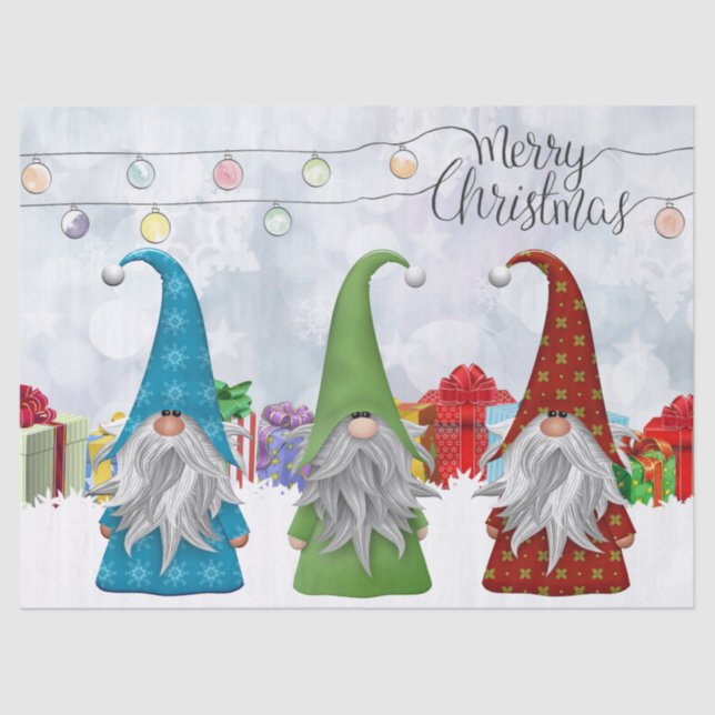 Weihnachtsgnomes Seidenpapier (Vorderseite)