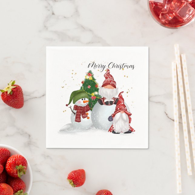 Weihnachtsgnomes Weihnachten Napkins Serviette (Beispiel)