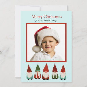 Weihnachtsgnomes Weihnachtsfotokarte Ankündigung