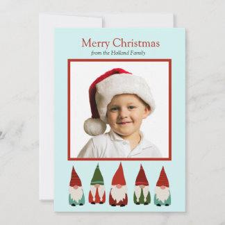 Weihnachtsgnomes Weihnachtsfotokarte Ankündigung