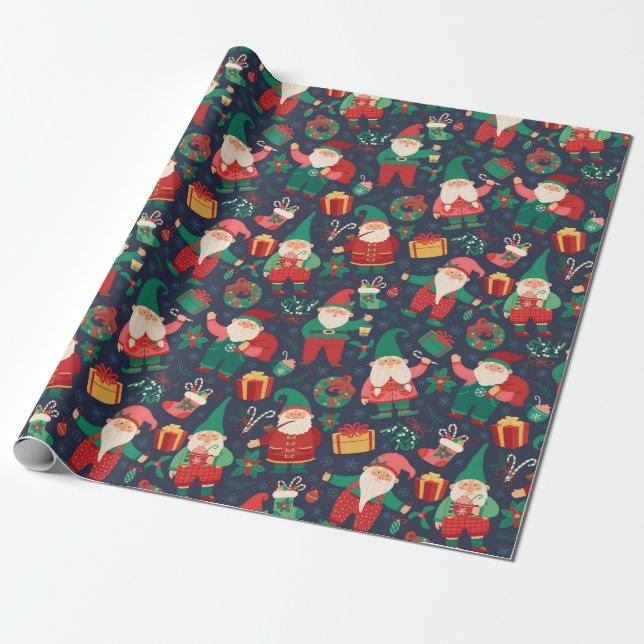 Weihnachtsgnomes Wrapping Paper Geschenkpapier (Ungerollt)