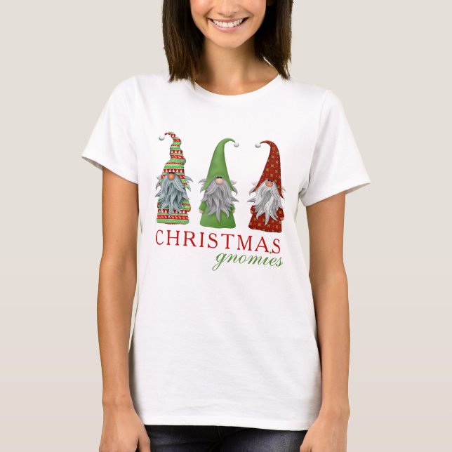 Weihnachtsgnomies Modernes Holiday Gnome T-Shirt (Vorderseite)