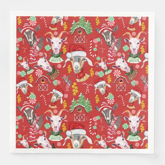 Weihnachtsgoaten Candy and Jingle Bells GetYerGoat Serviette (Vorderseite)