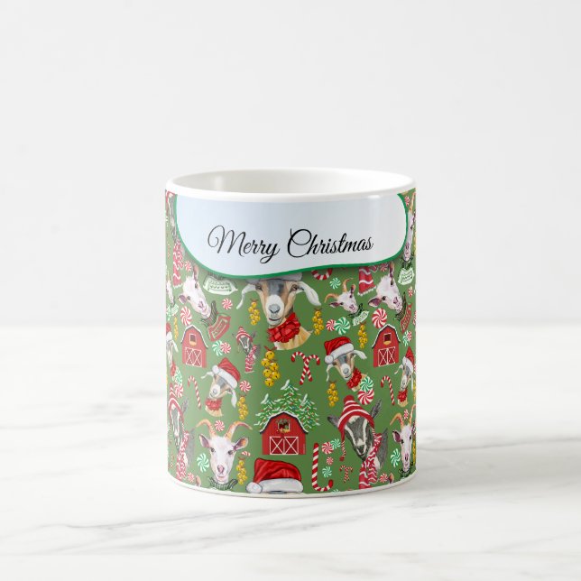 Weihnachtsgoaten Candy and Jingle Bells GetYerGoat Tasse (Mittel)