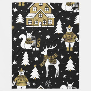Weihnachtsgold 60x80 Fleece Blanket