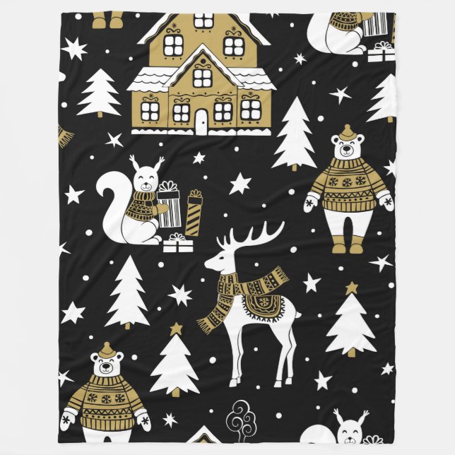 Weihnachtsgold 60x80 Fleece Blanket (Vorderseite)