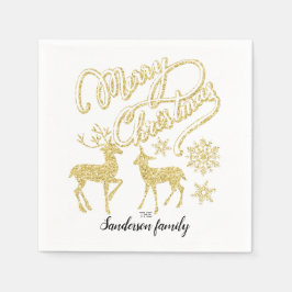 Weihnachtsgold Glitzer Weihnachtsgold Serviette