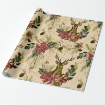 Weihnachtsgold-Rentier-Poinsettien-Muster