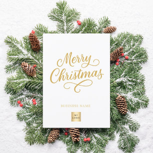 Weihnachtsgold-Schrift Geschäft-Logo-Marke Farbe Feiertagskarte