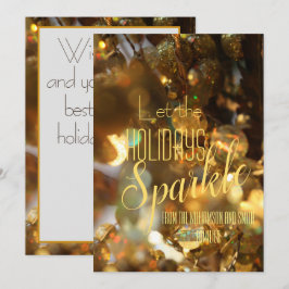 Weihnachtsgold Sparkle Moderne Skripte Einladung