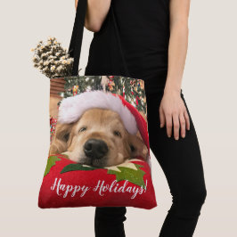 Weihnachtsgolden retriever-Hund schlafend unter