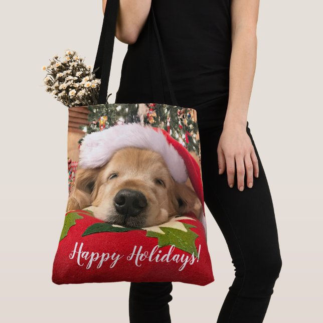 Weihnachtsgolden retriever-Hund schlafend unter (Von Nahem)
