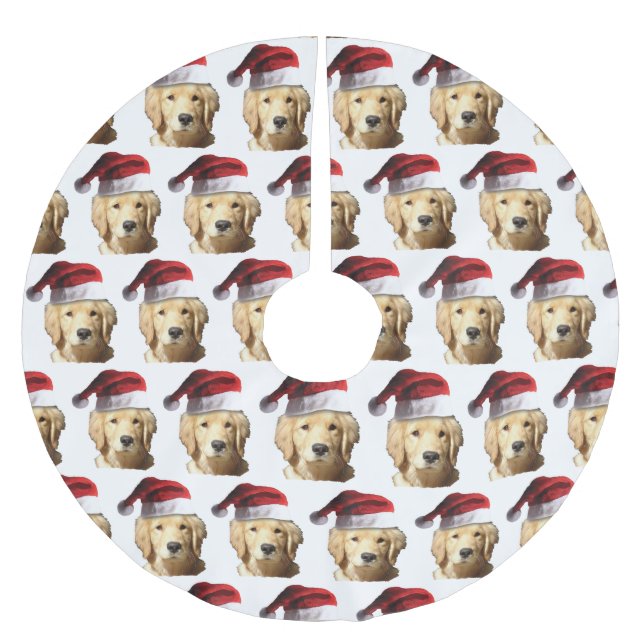 Weihnachtsgolden retriever polyester weihnachtsbaumdecke (Vorderseite)