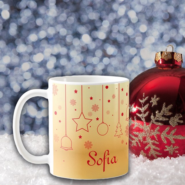 Weihnachtsgoldfolie Sternendekoration Klassische T Kaffeetasse (Von Creator hochgeladen)