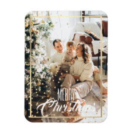 Weihnachtsgoldstern Konfetti Foto Magnet