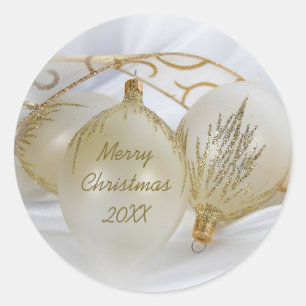 Weihnachtsgoldverzierungen Runder Aufkleber