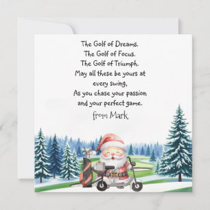 Weihnachtsgolf mit Segen des Weihnachtsmanns zum F Feiertagskarte