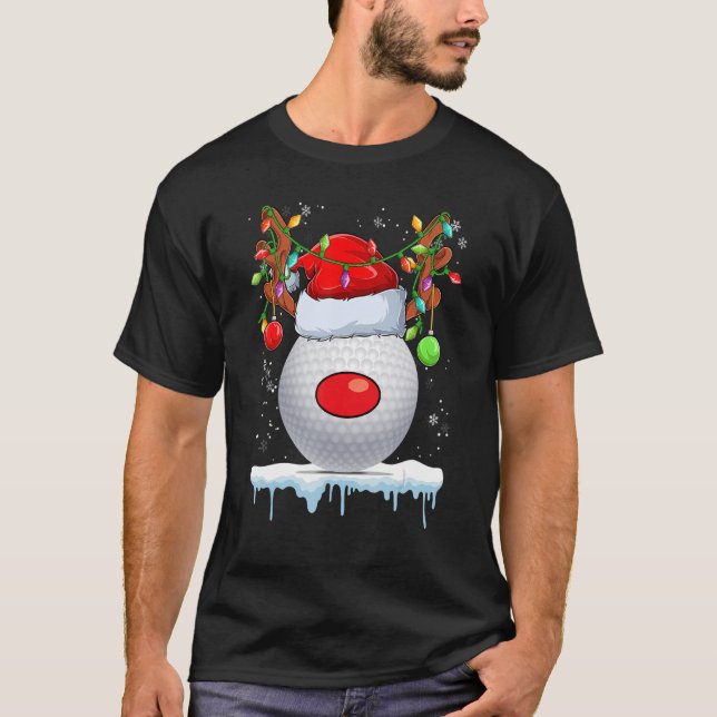 WeihnachtsGolf Rentier Weihnachtsmannmütze Light X T-Shirt (Vorderseite)